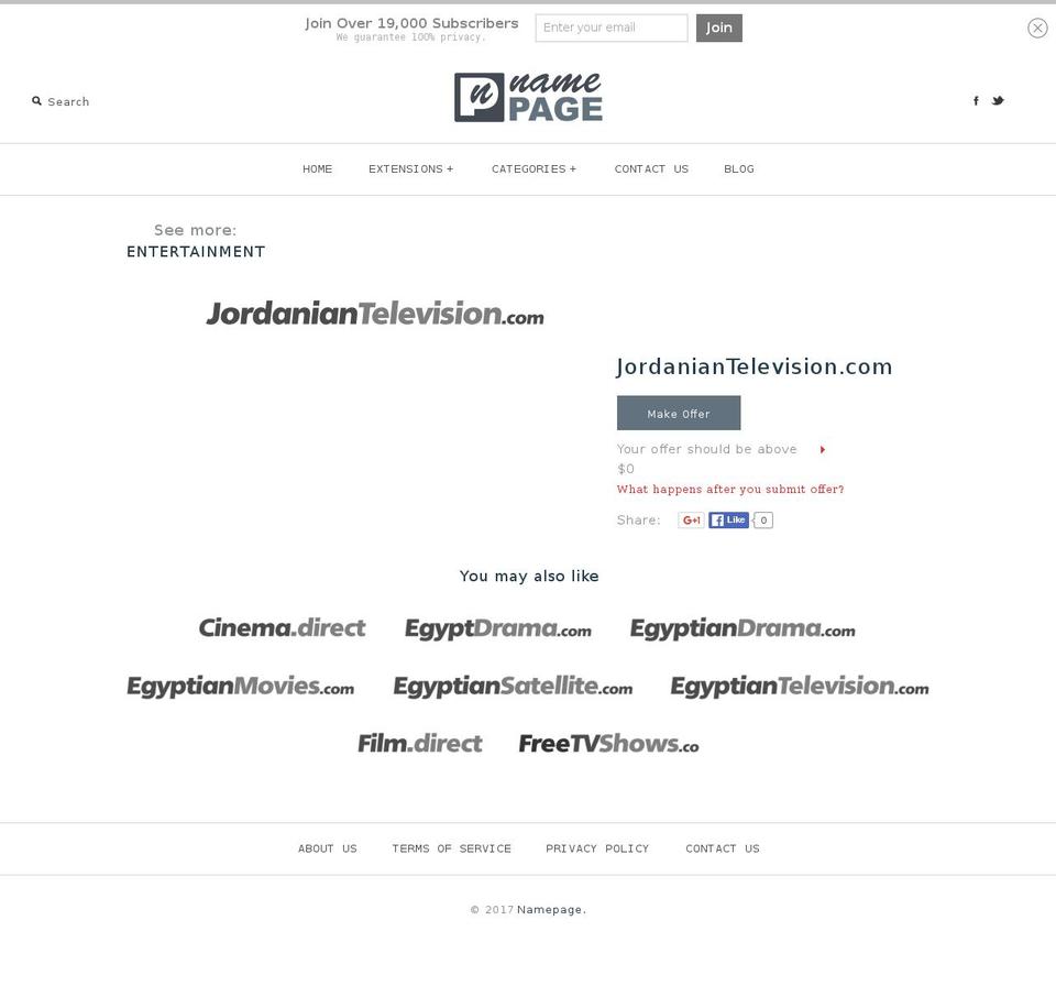 jordaniantelevision.com shopify website screenshot