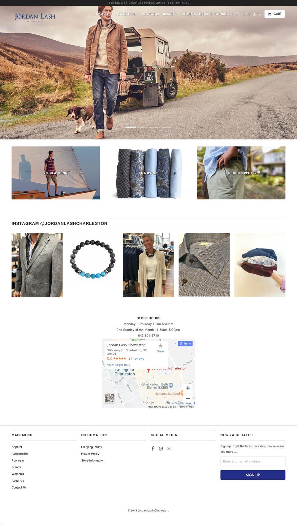 jordanlashcharleston.com — Shopify storefront screenshot