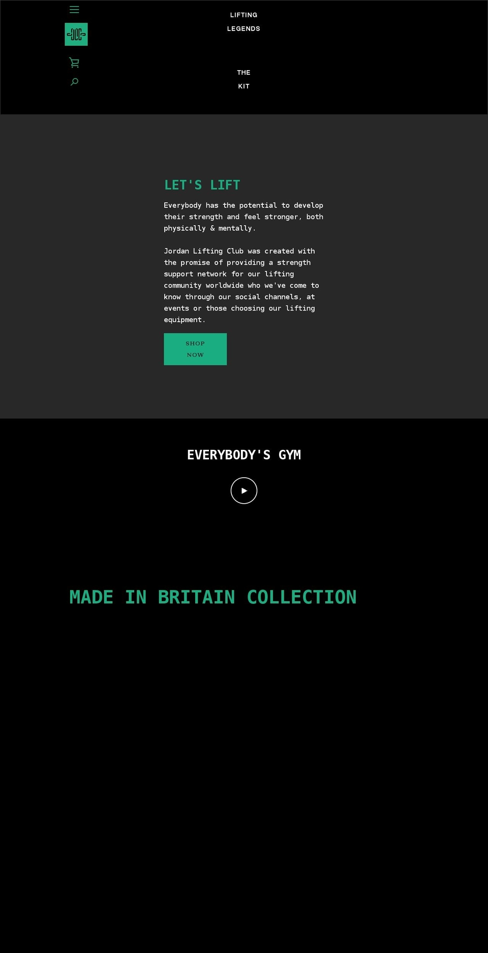 jordanliftingclub.com shopify website screenshot