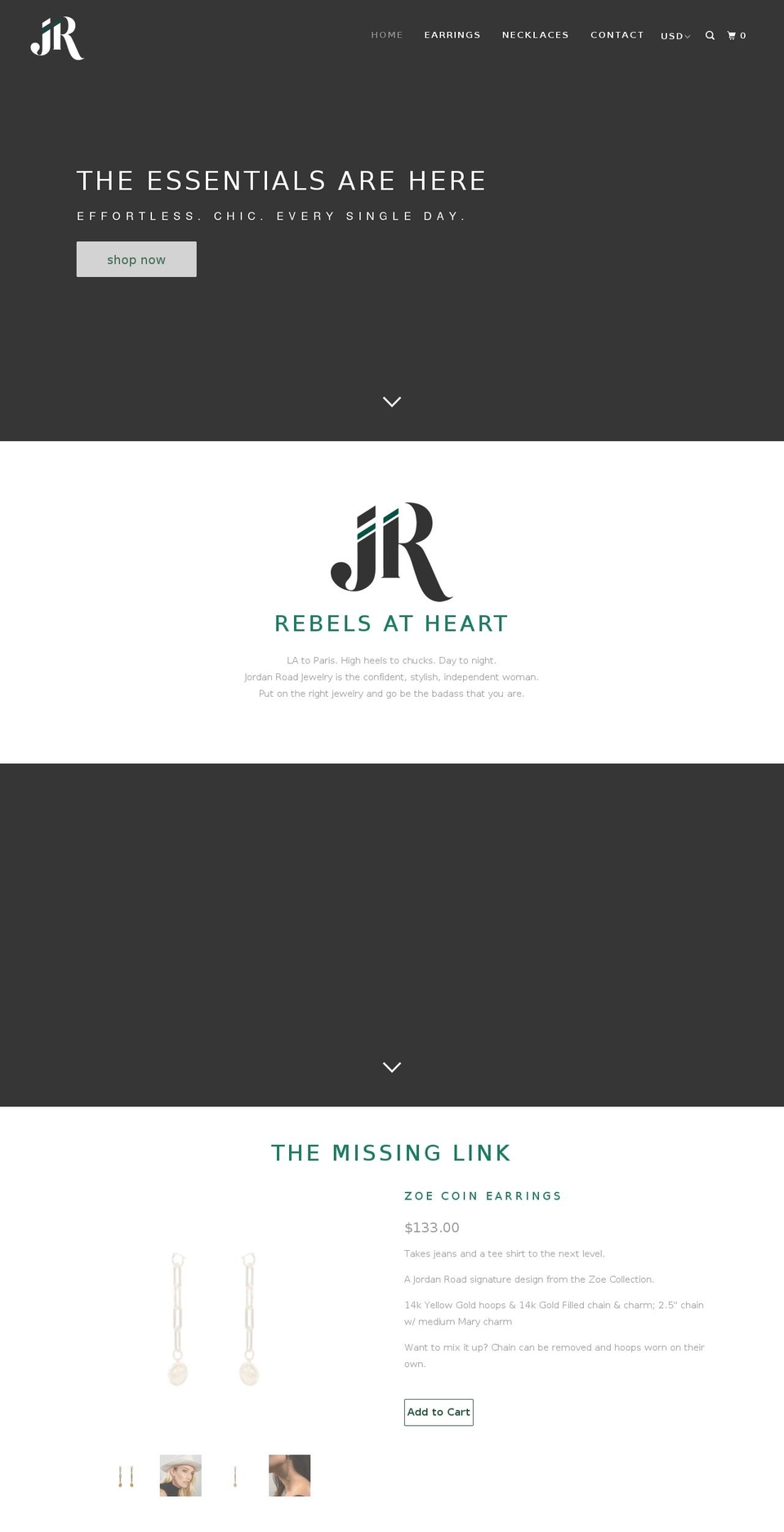 jordanroadjewelry.com shopify website screenshot