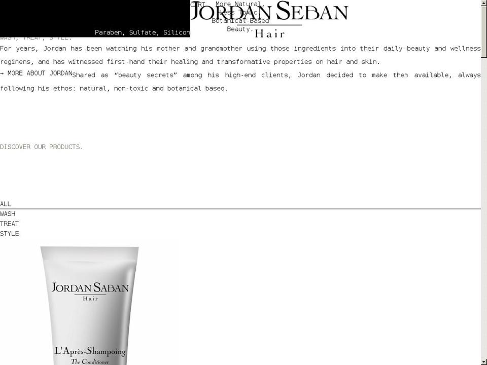 jordansabanhair.com — Shopify storefront screenshot