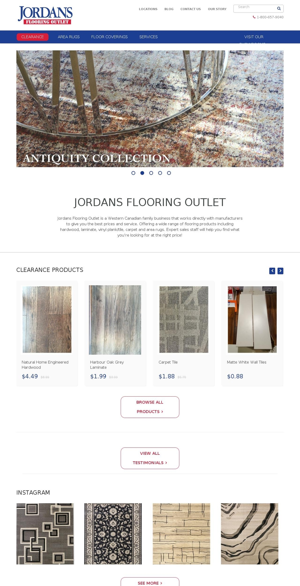 jordanscarpets.com shopify website screenshot