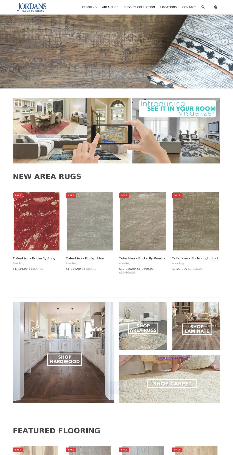 jordansfloorcovering.com — Shopify storefront screenshot