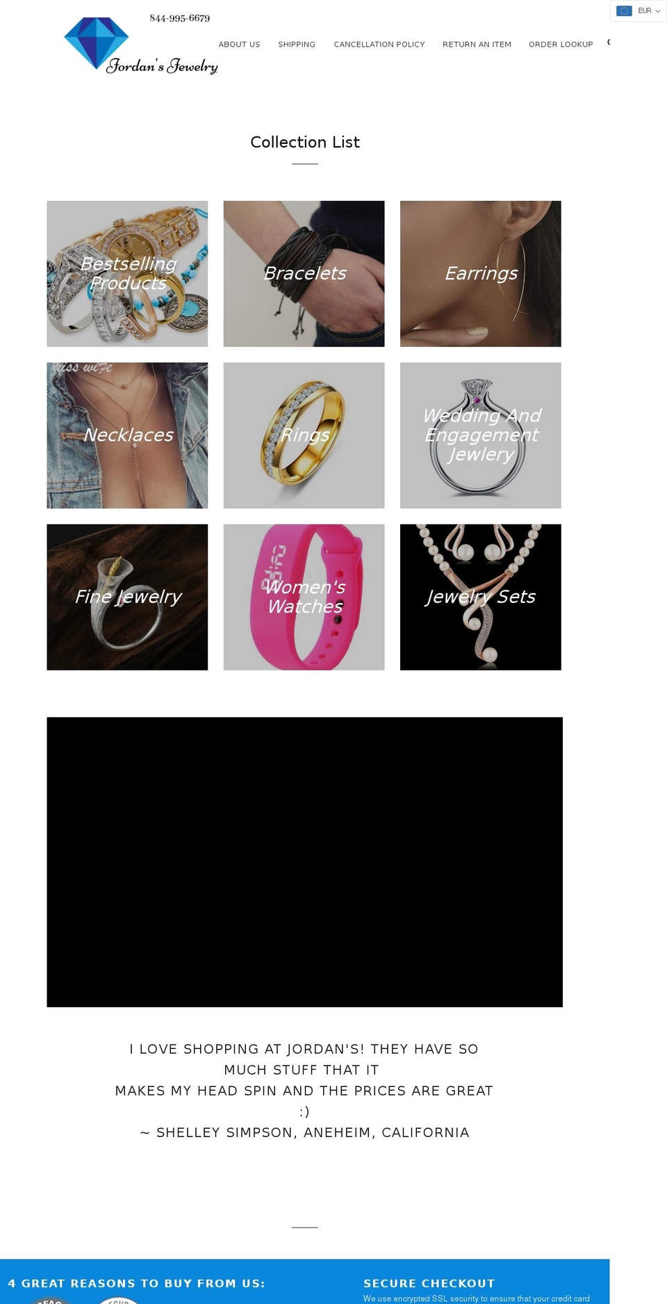 jordansjewelry.store shopify website screenshot