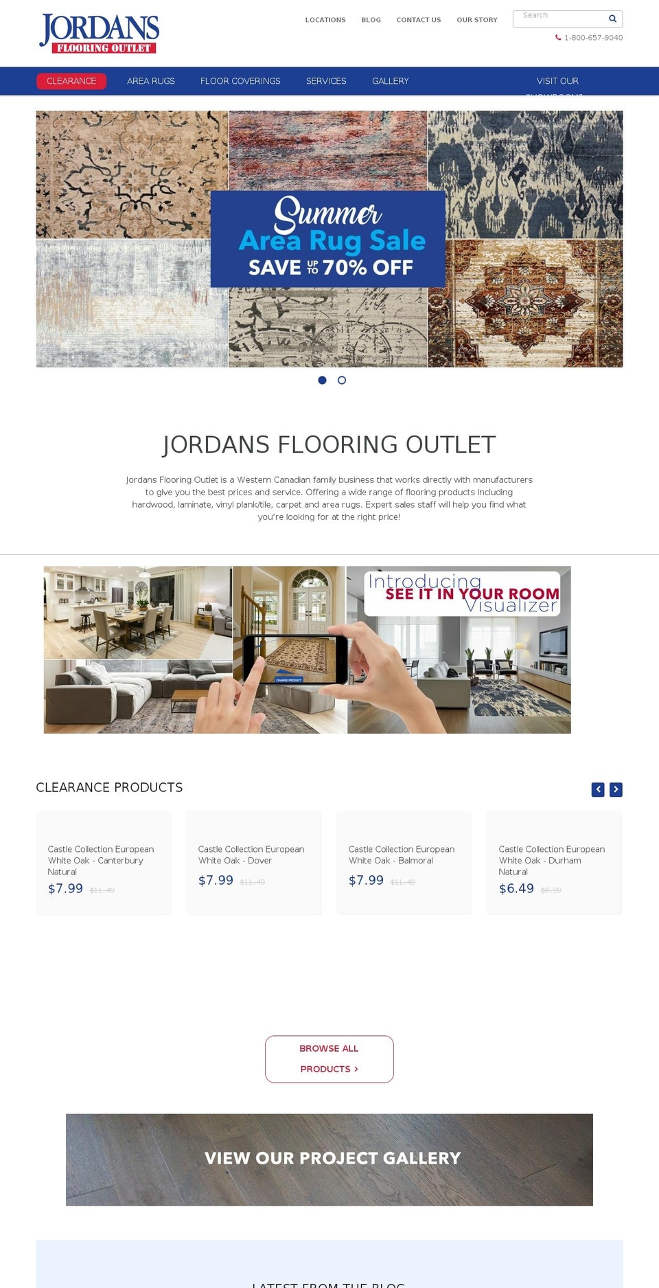 jordansrugsoutlet.com — Shopify storefront screenshot
