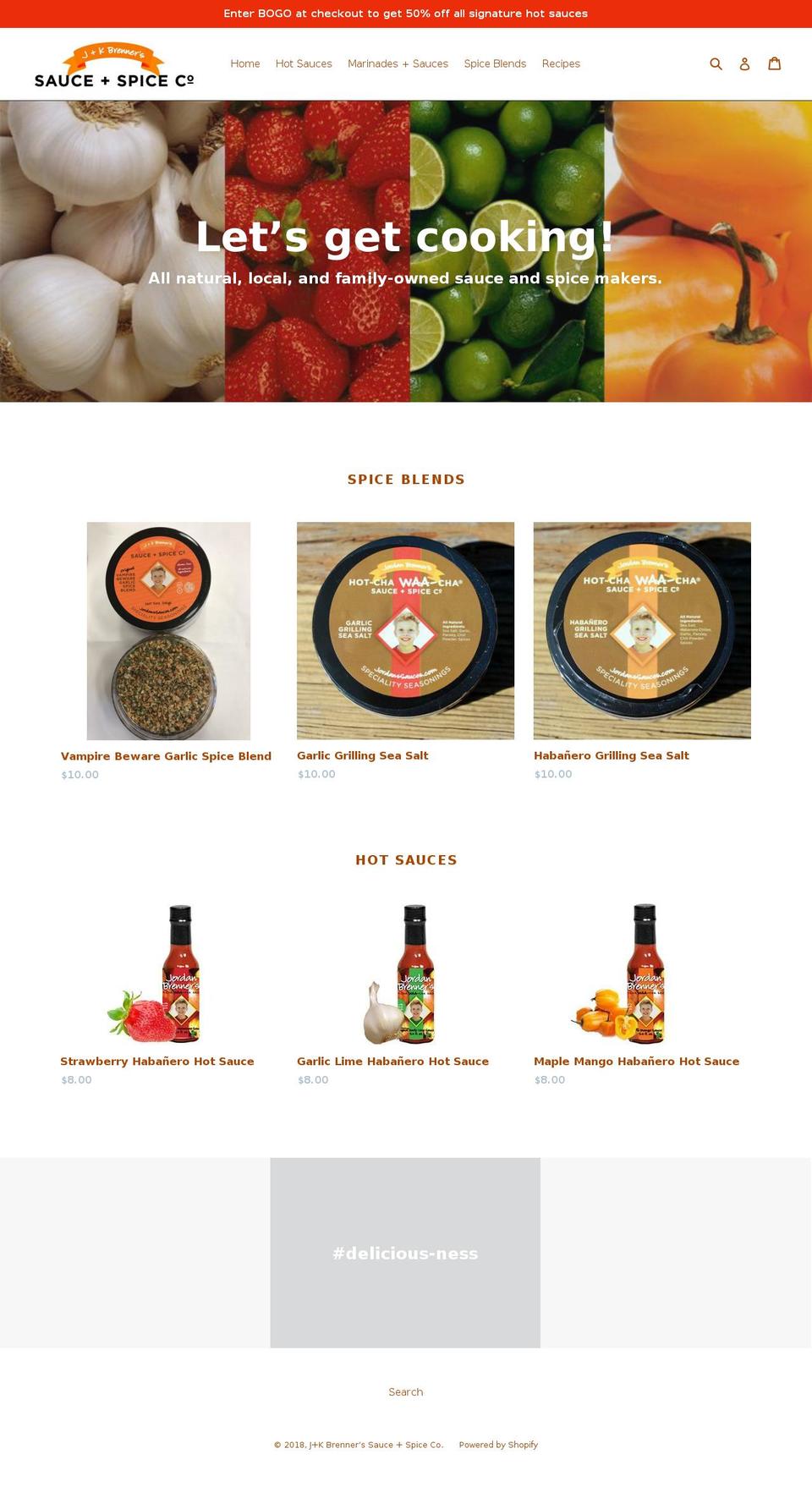 jordanssauce.com — Shopify storefront screenshot
