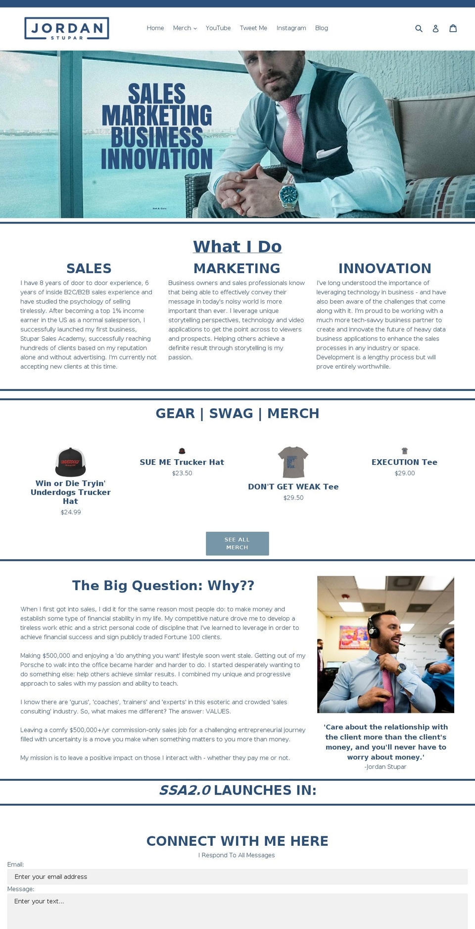 jordanstupar.com shopify website screenshot