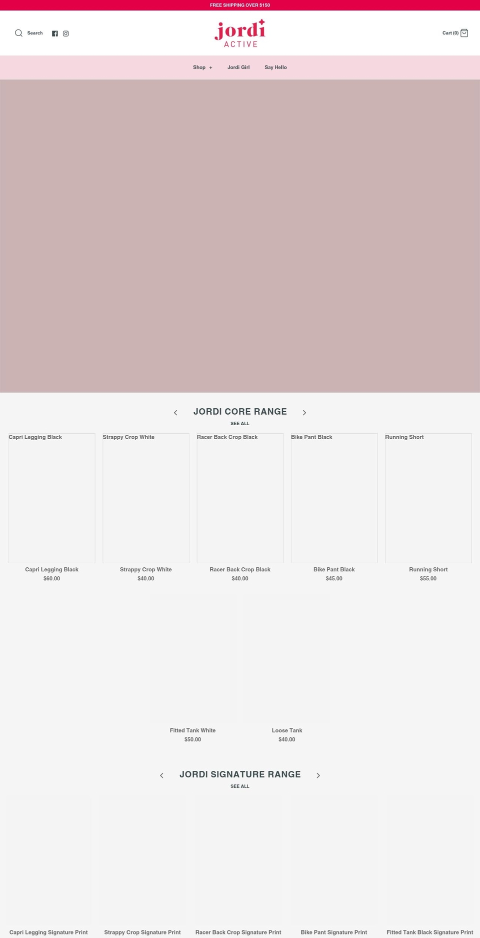 jordiactive.com — Shopify storefront screenshot