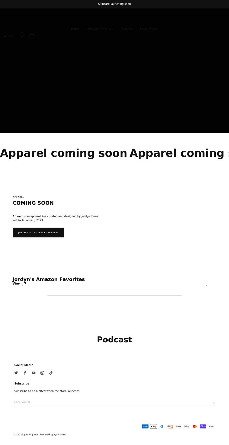 jordynjonesofficial.com shopify website screenshot