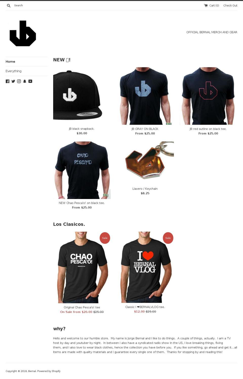 jorgebernal.com — Shopify storefront screenshot