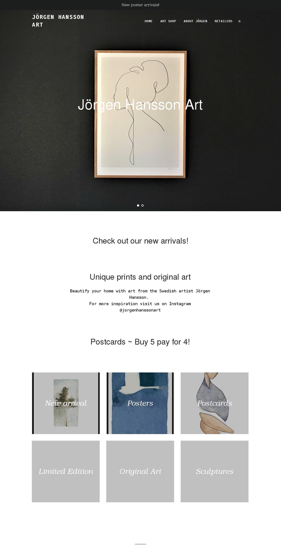 jorgenhanssonart.se shopify website screenshot