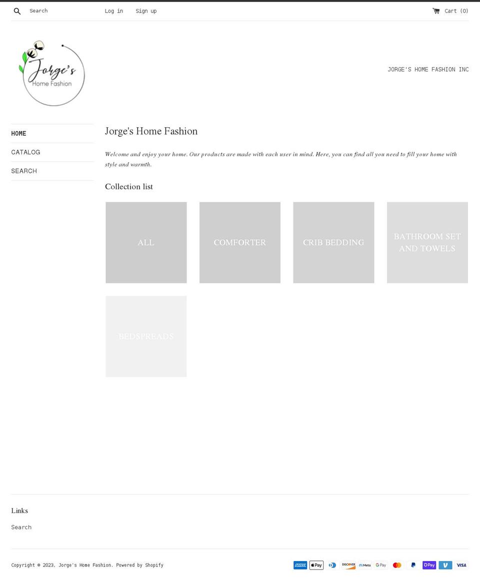jorgeshomefashion.com shopify website screenshot