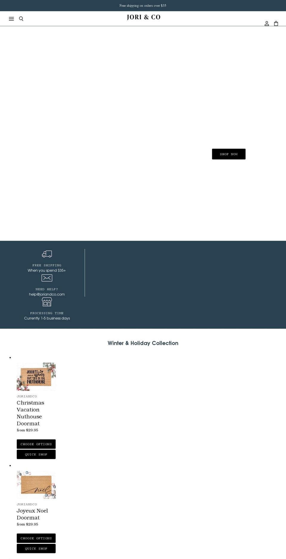 joriandco.com shopify website screenshot