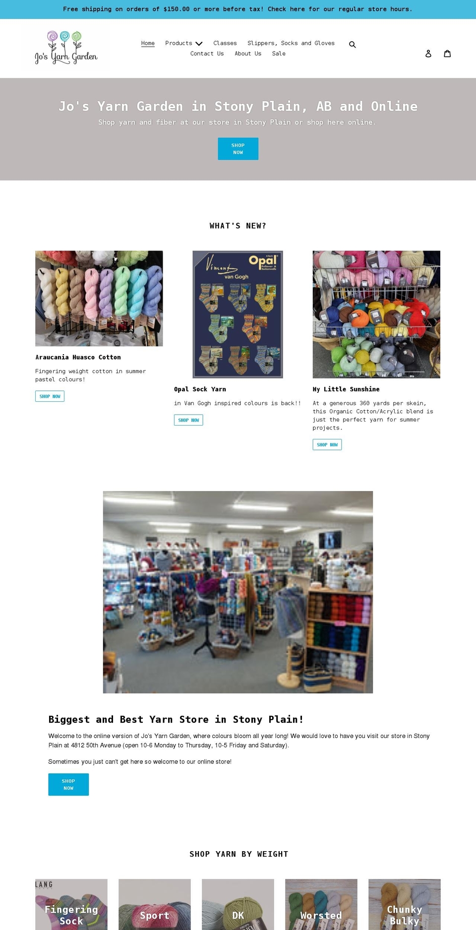 jos-yarn-garden.myshopify.com shopify website screenshot