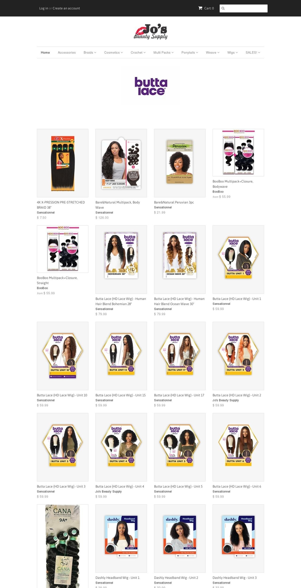 josbeautysupply.com shopify website screenshot