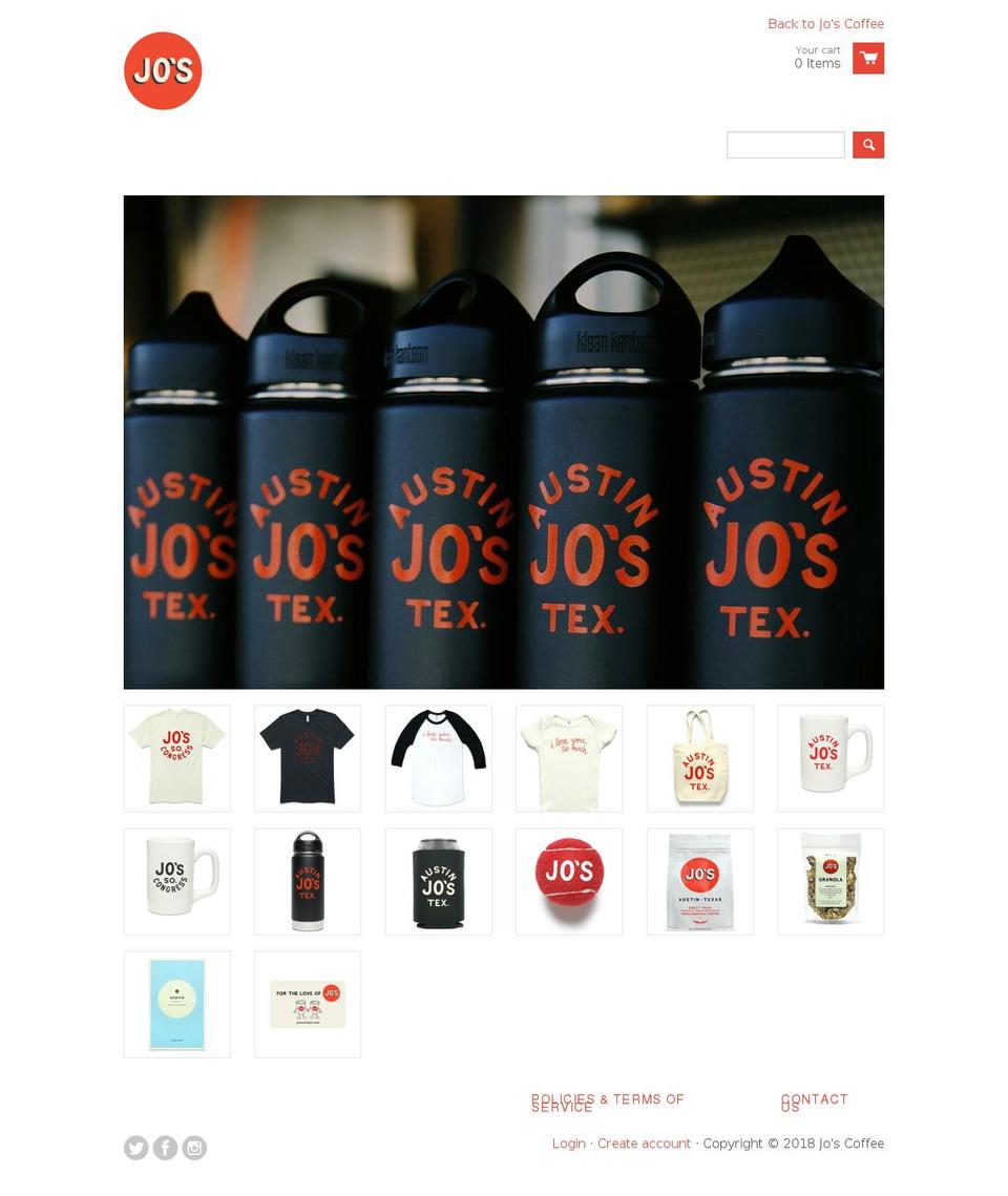 joscoffeeshop.com shopify website screenshot