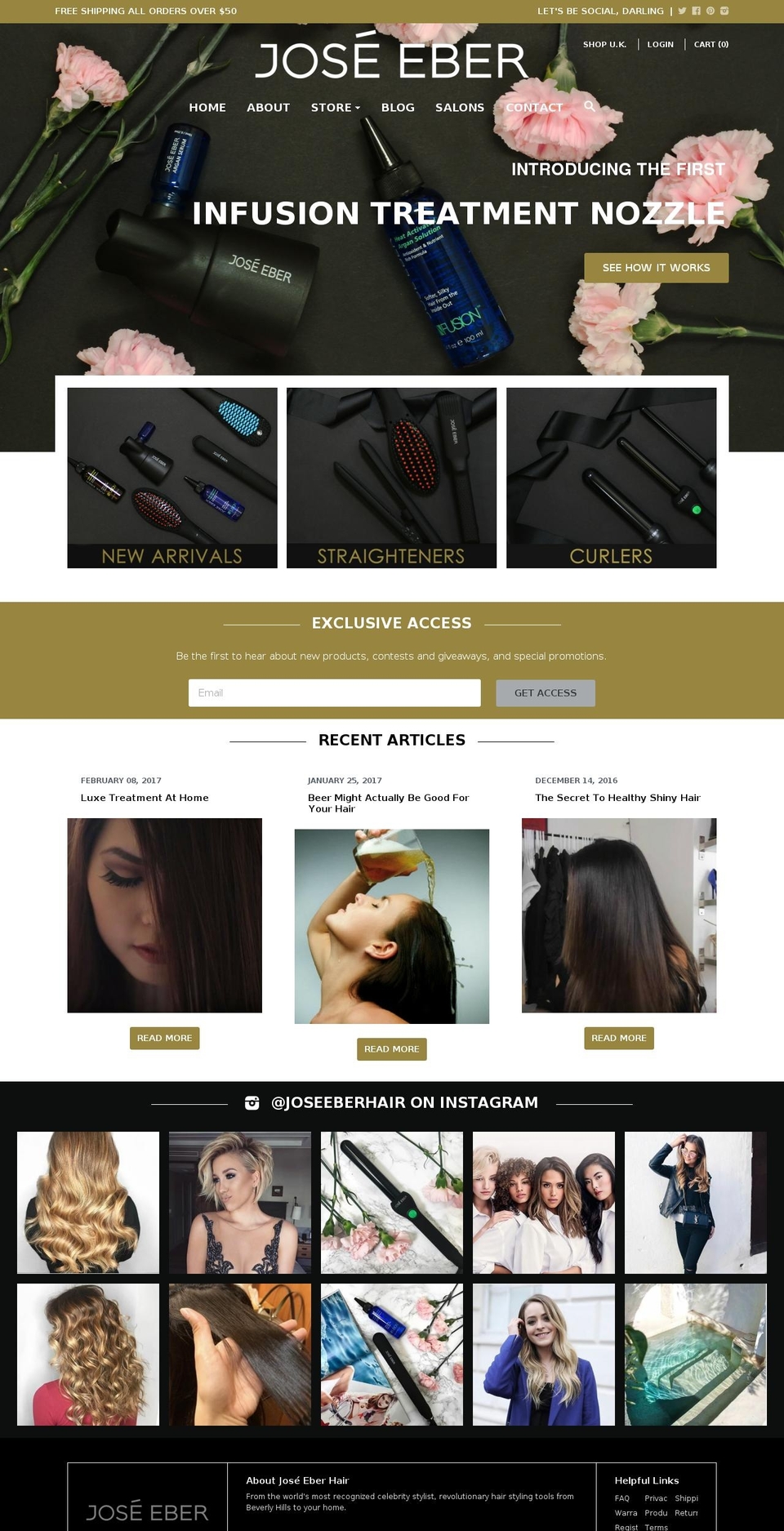 joseeberhair.com shopify website screenshot