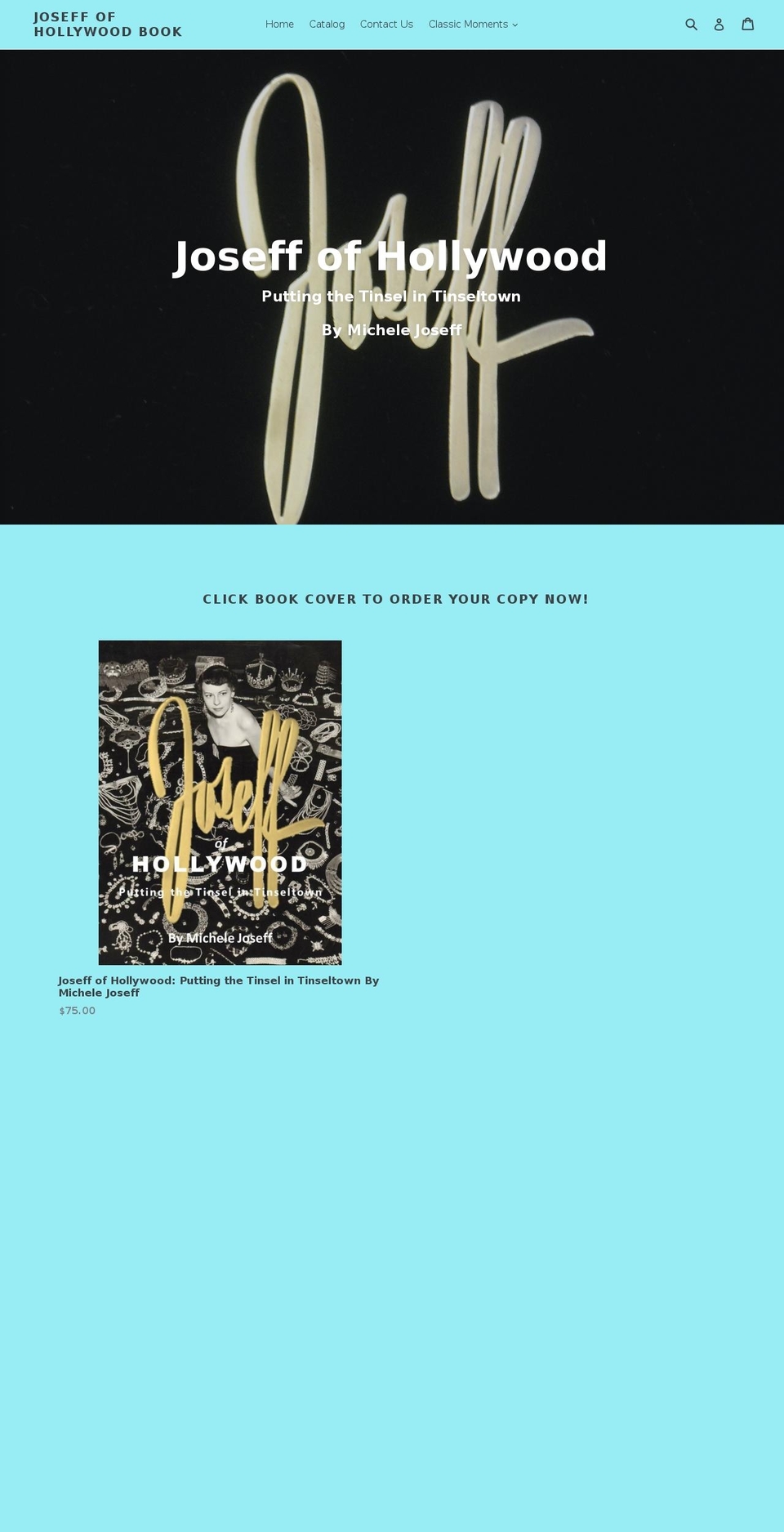 joseffofhollywoodbook.com shopify website screenshot