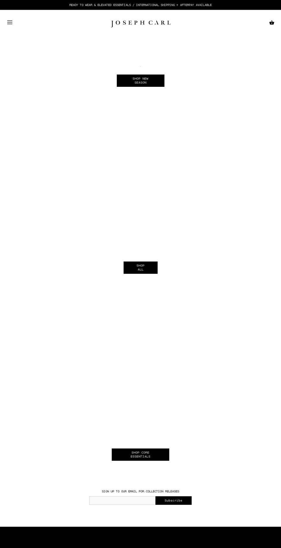 josephcarl.com shopify website screenshot