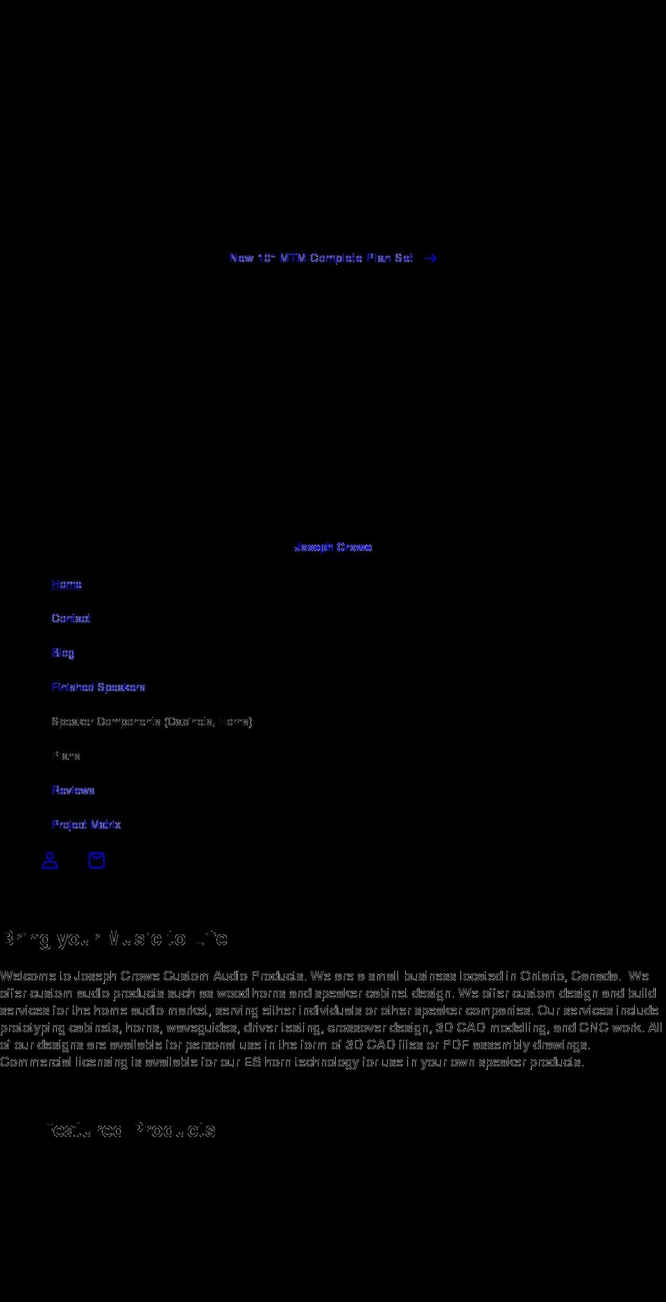 josephcrowe.com shopify website screenshot