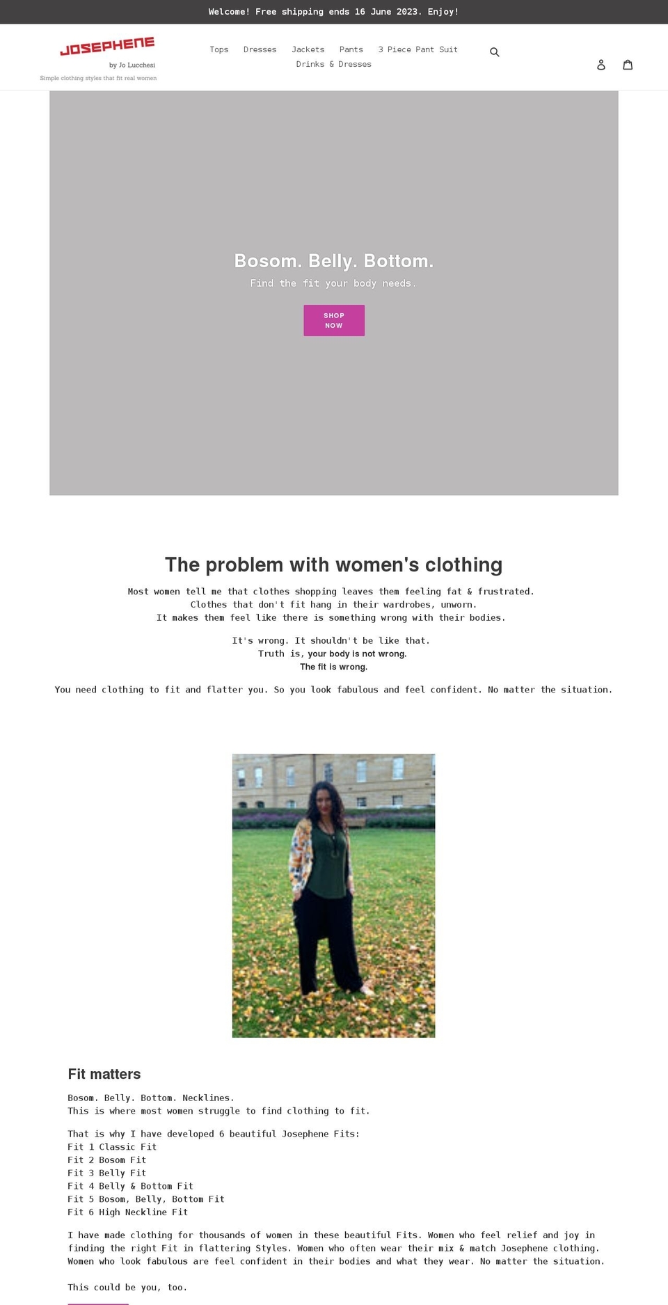 josephene.com.au shopify website screenshot