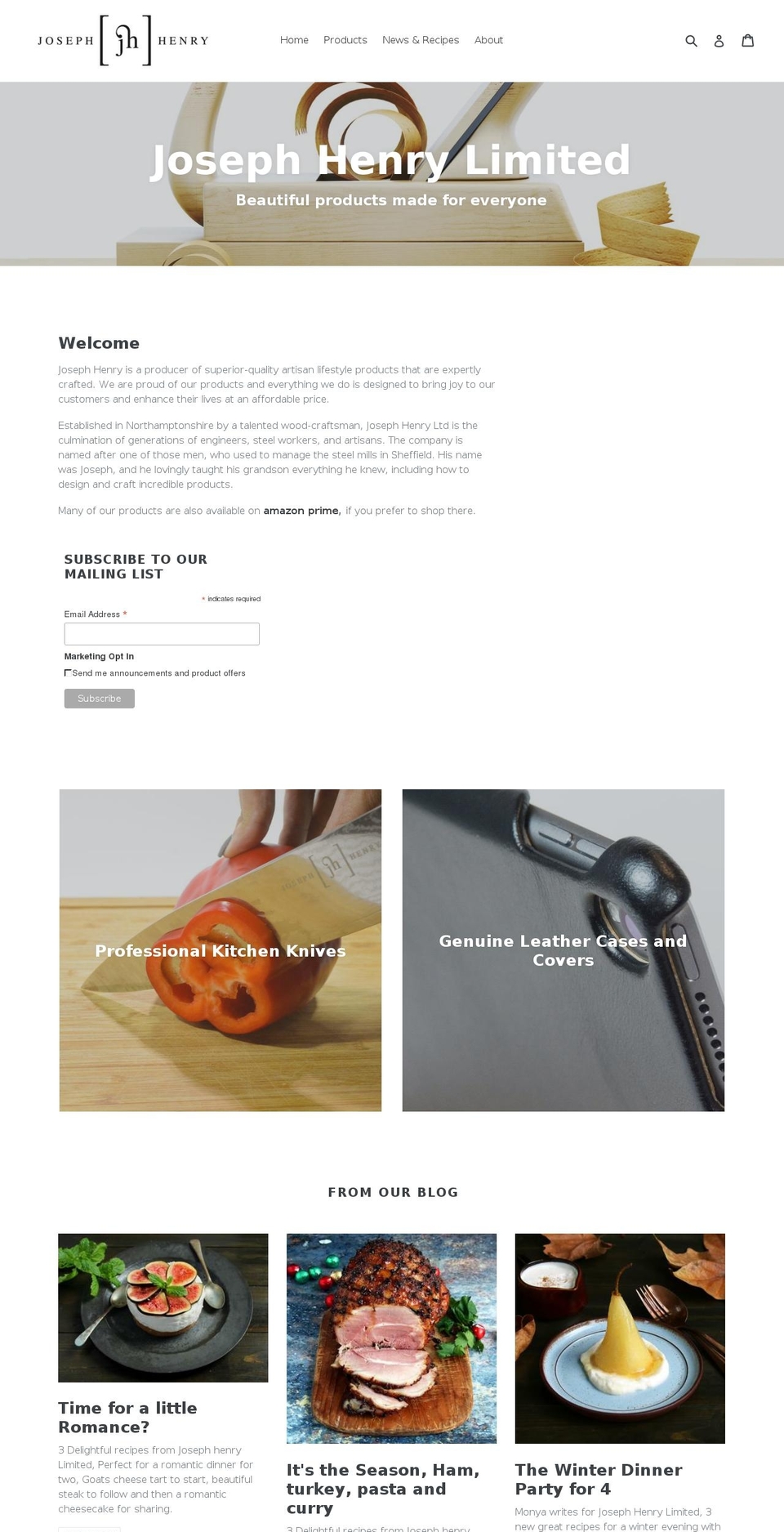 josephhenrylimited.com — Shopify storefront screenshot