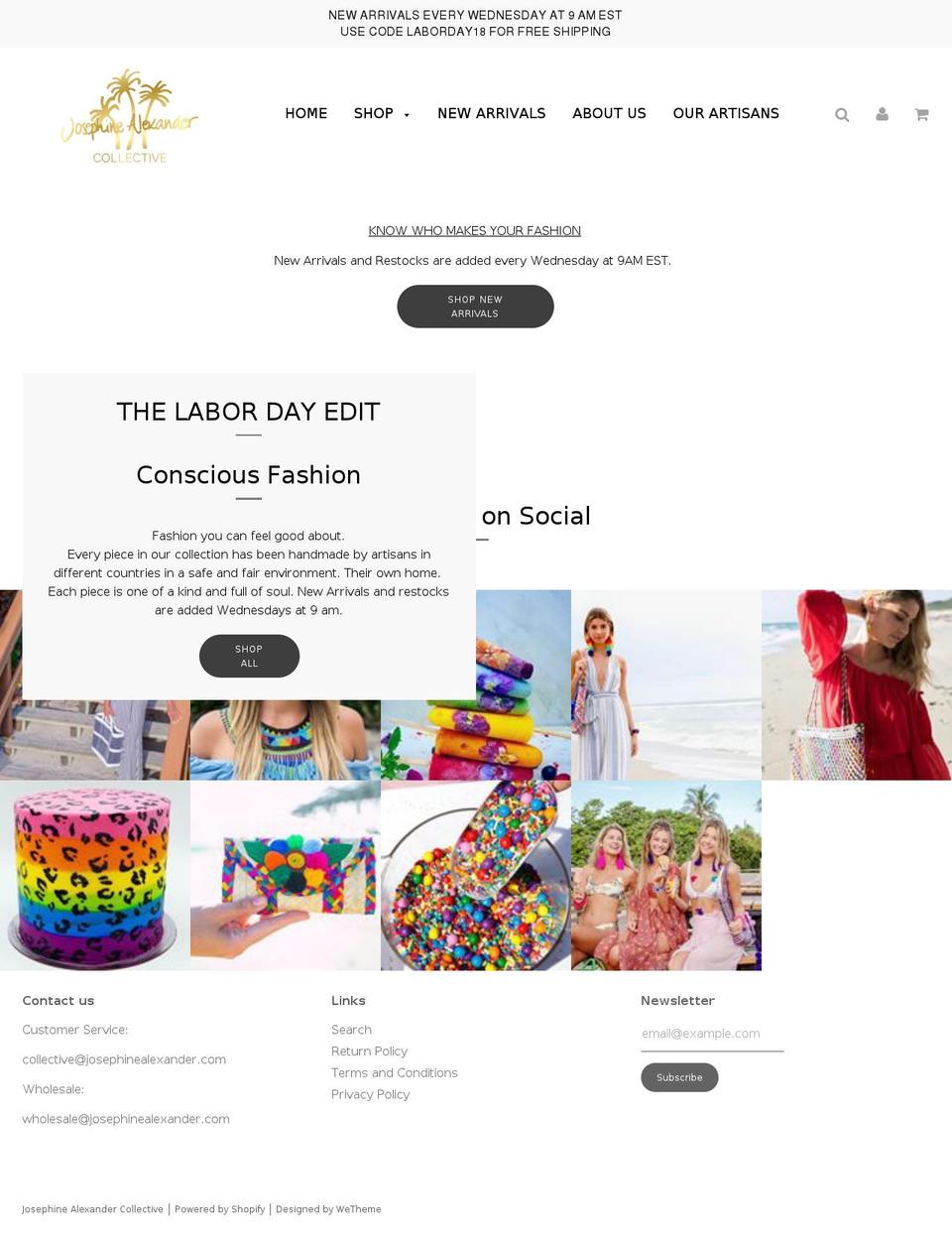 February Shopify theme site example josephinealexander.com