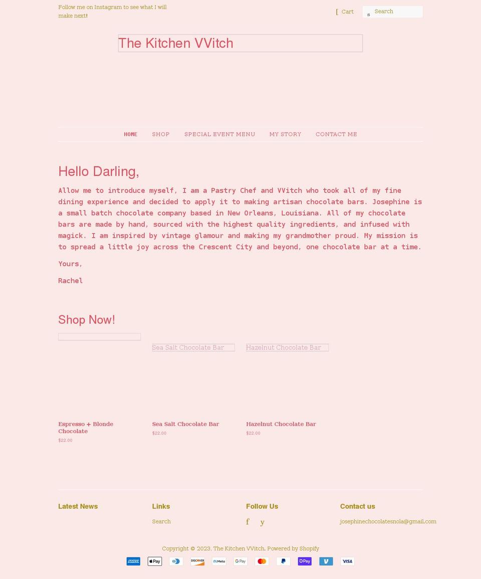 josephinechocolates.com shopify website screenshot