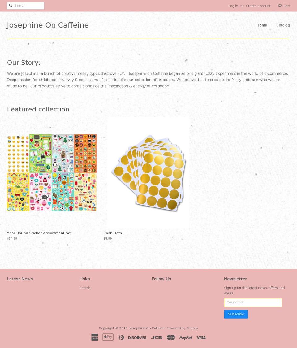 josephineoncaffeine.com shopify website screenshot