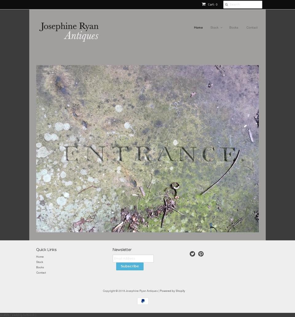 josephineryanantiques.co.uk shopify website screenshot