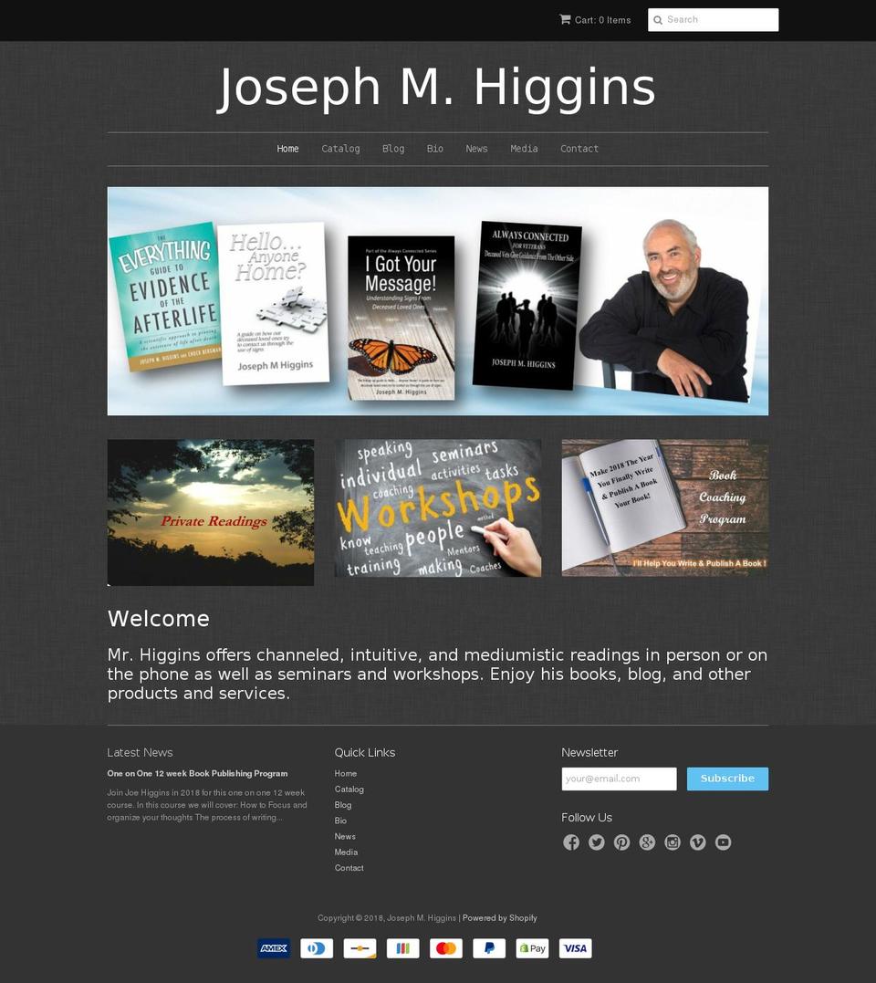 josephmhiggins.com — Shopify storefront screenshot