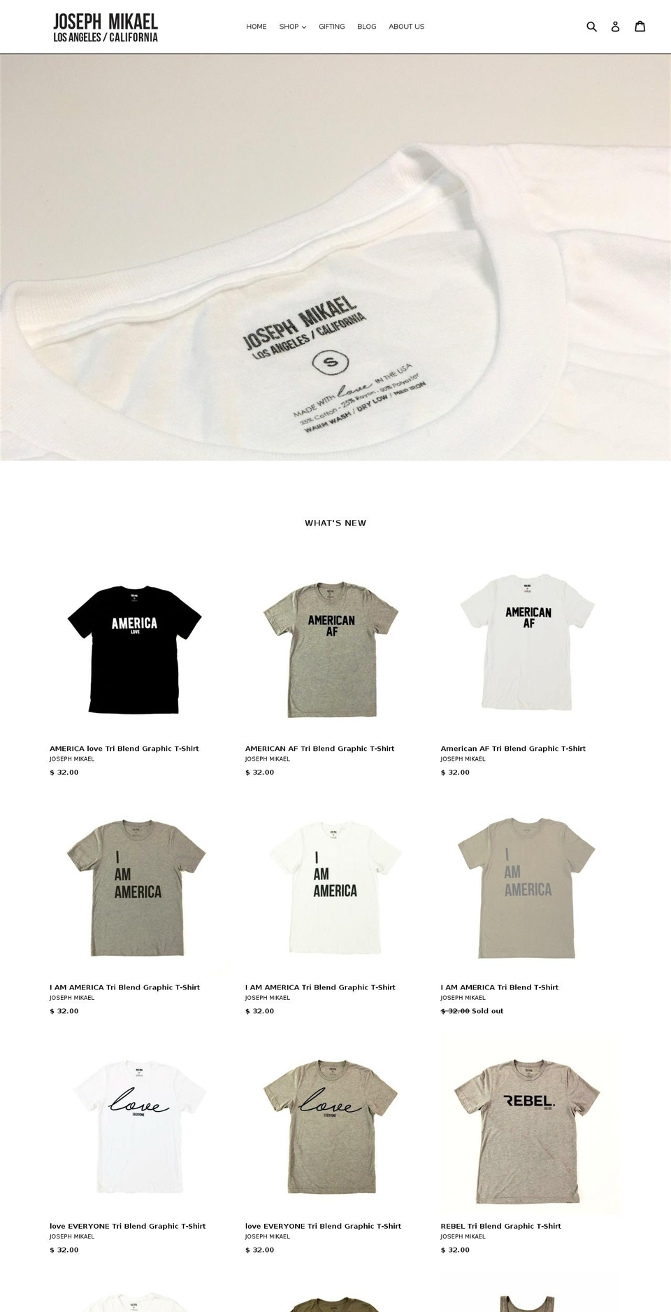 josephmikael.com shopify website screenshot