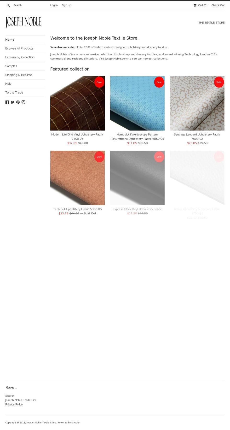 josephnoble.net shopify website screenshot
