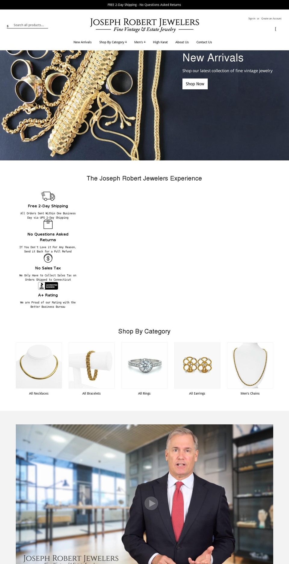 josephrobertjewelers.com — Shopify storefront screenshot