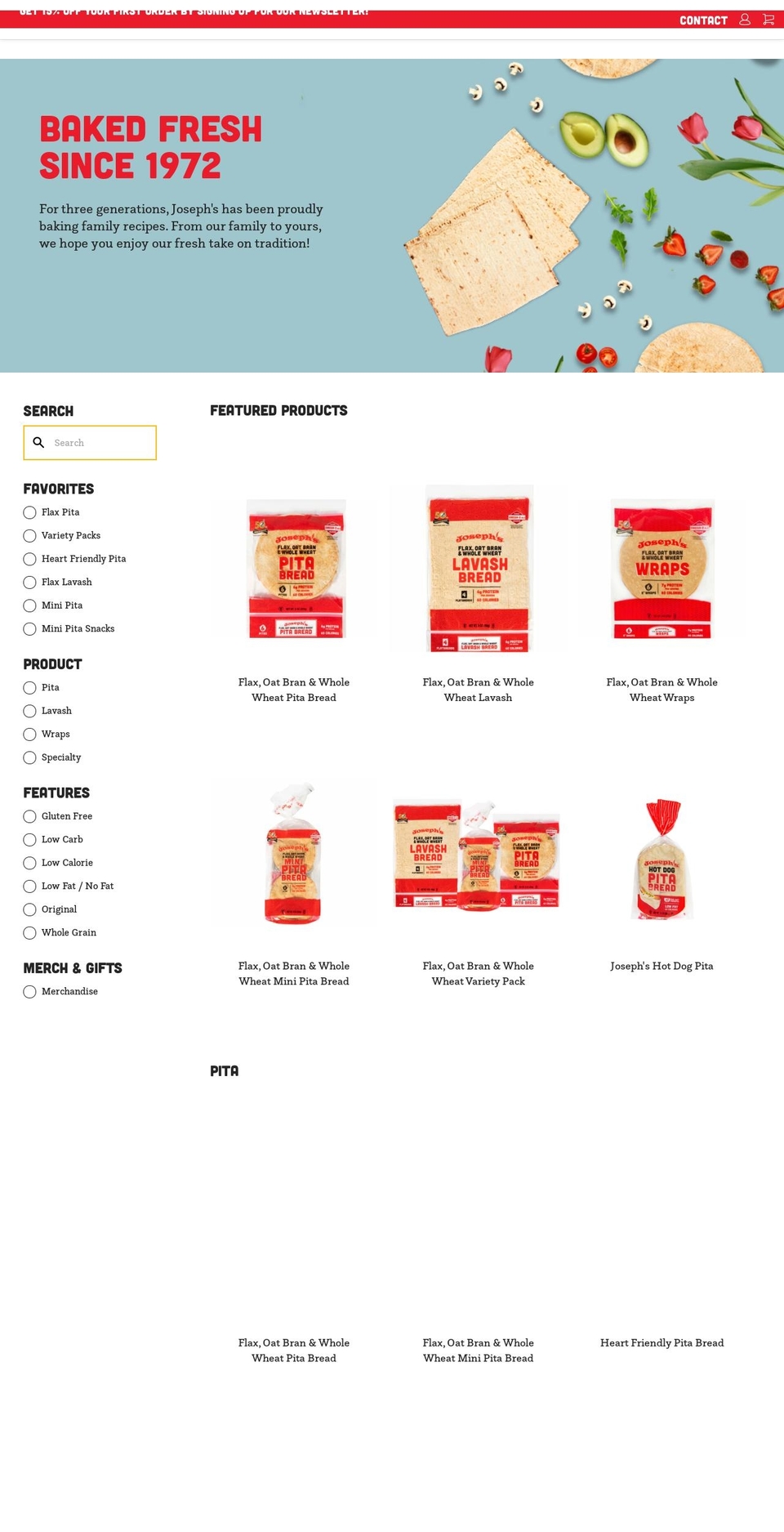 josephs-bakery.myshopify.com shopify website screenshot