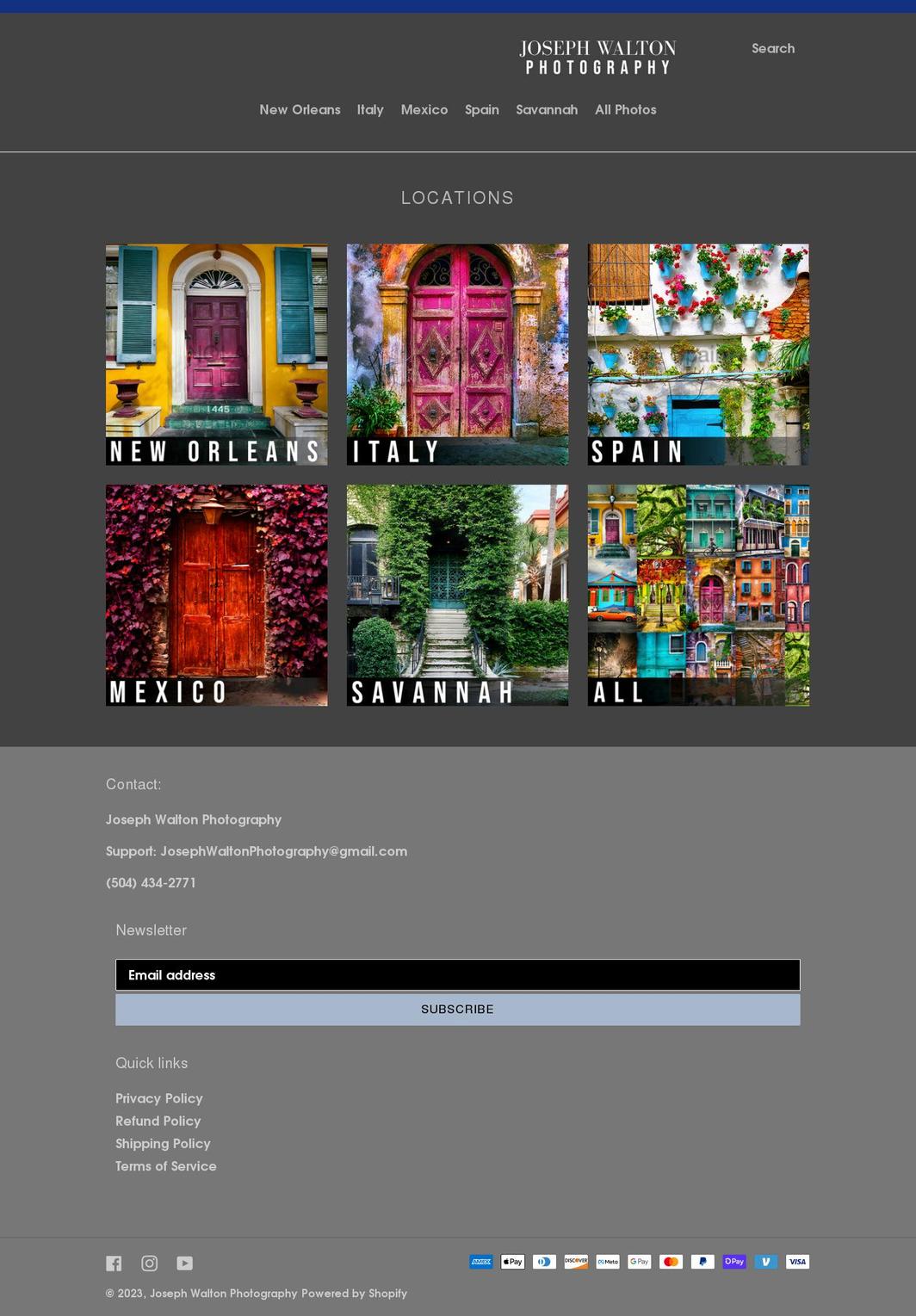 josephwaltonphotography.com shopify website screenshot