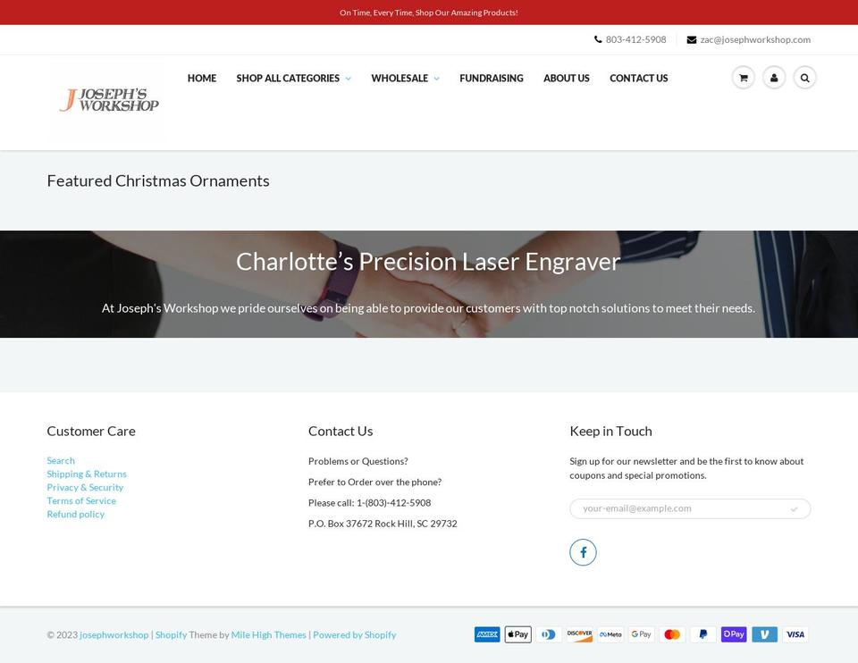 josephworkshop.com — Shopify storefront screenshot