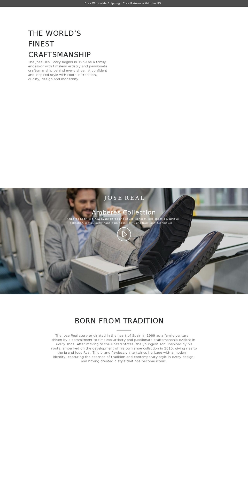joserealshoes.com shopify website screenshot
