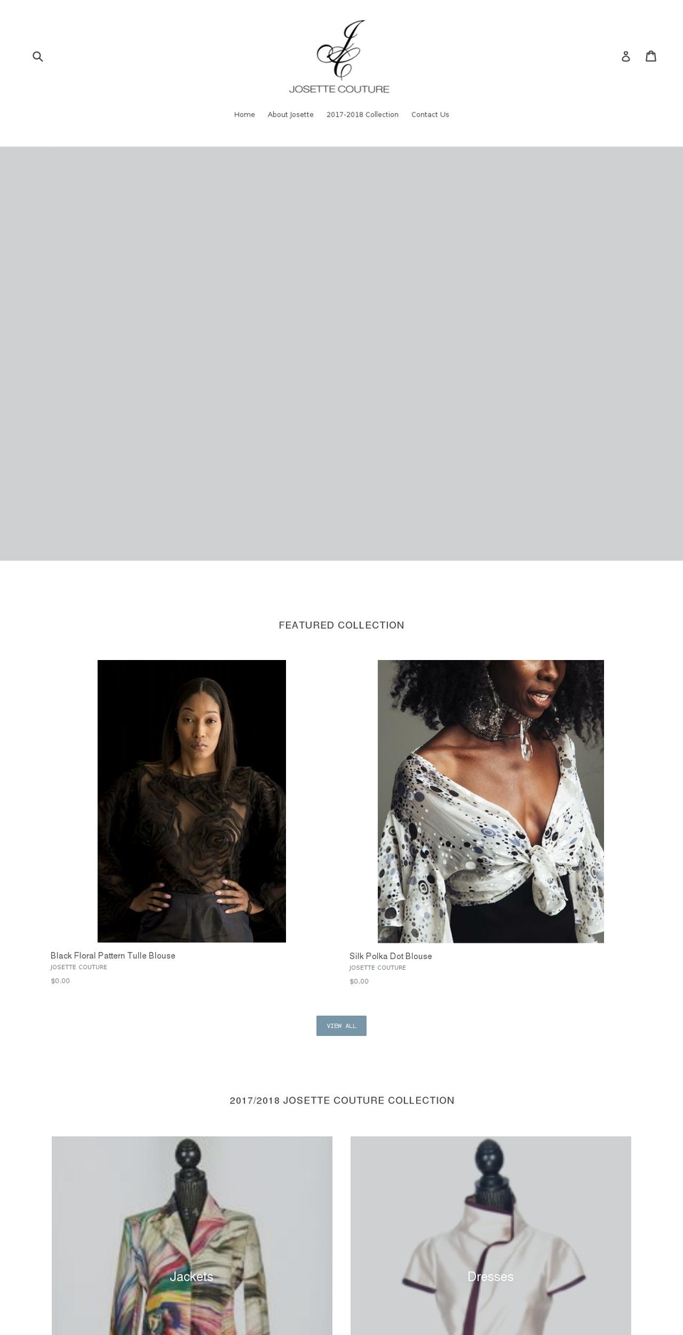 josettecouture.com — Shopify storefront screenshot