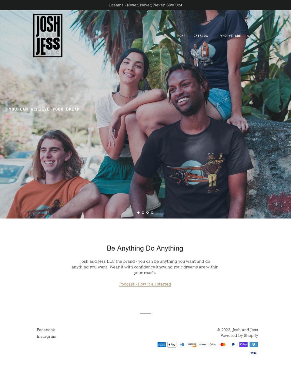 joshandjess.com shopify website screenshot