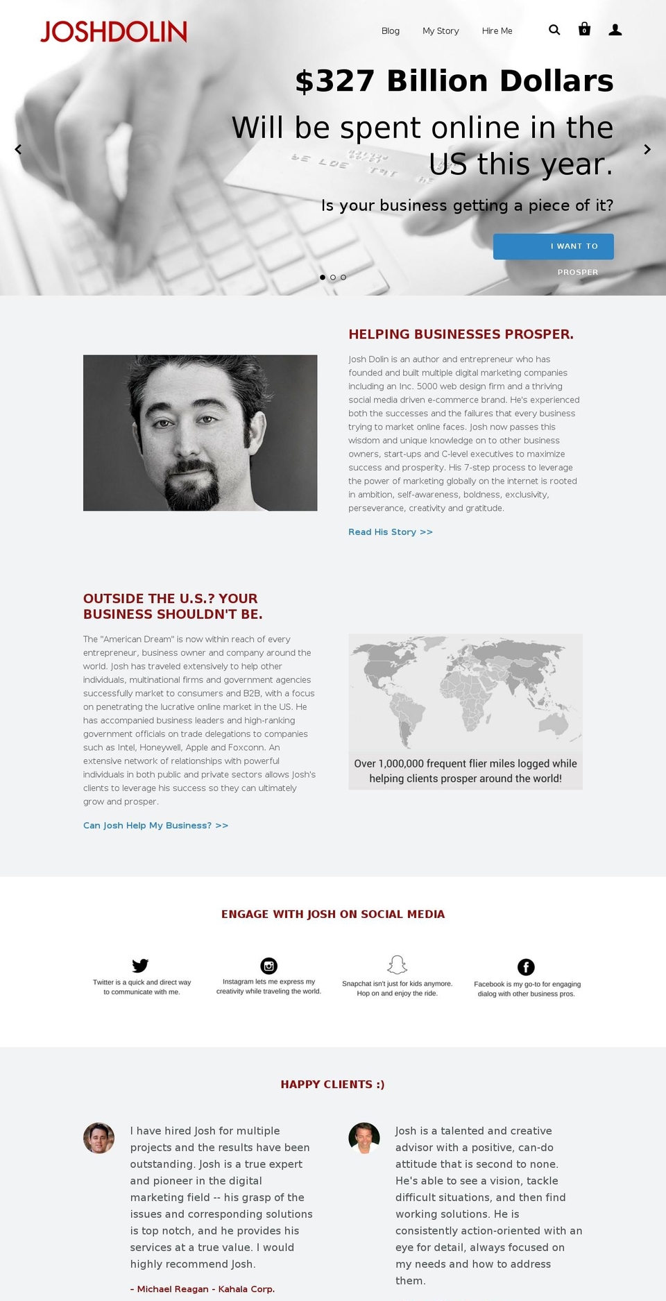 joshdolin.com shopify website screenshot