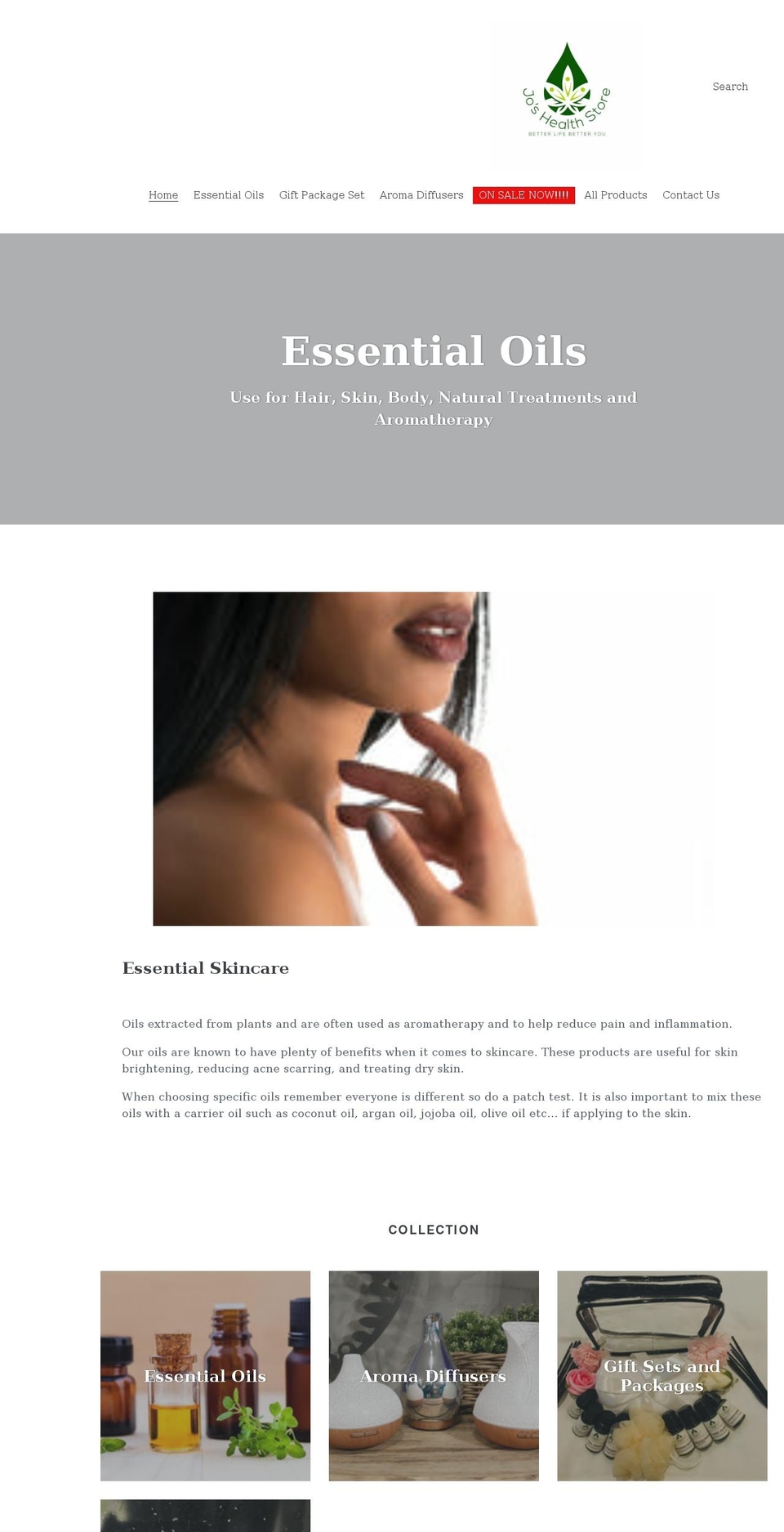 joshealthstore.org shopify website screenshot