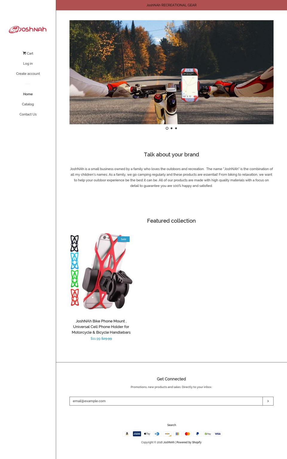 joshnah.com — Shopify storefront screenshot