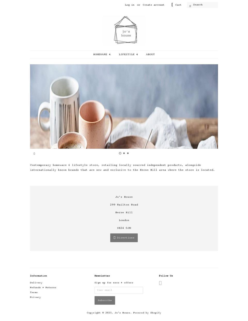 joshouse.co.uk shopify website screenshot