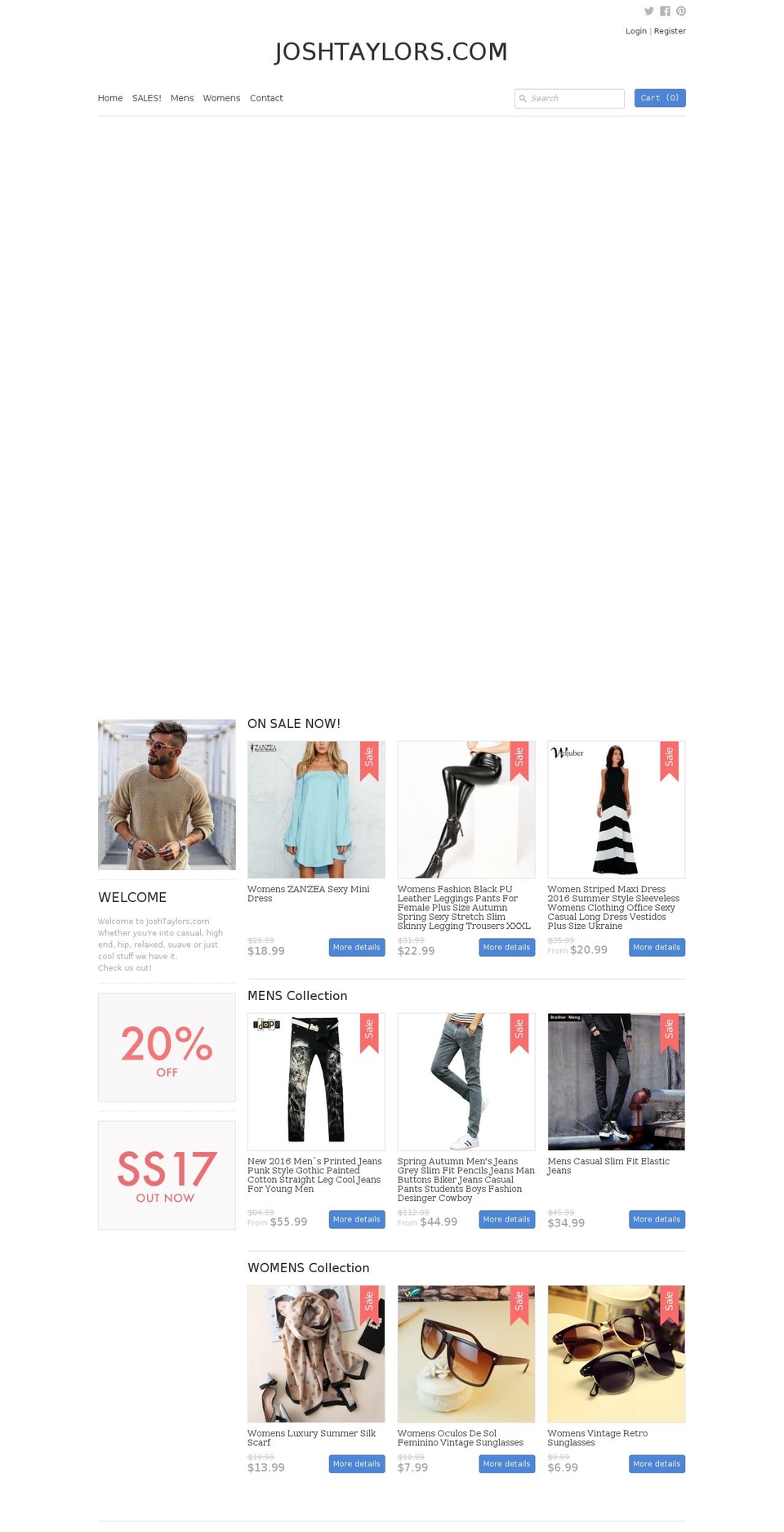 joshtaylors.com — Shopify storefront screenshot