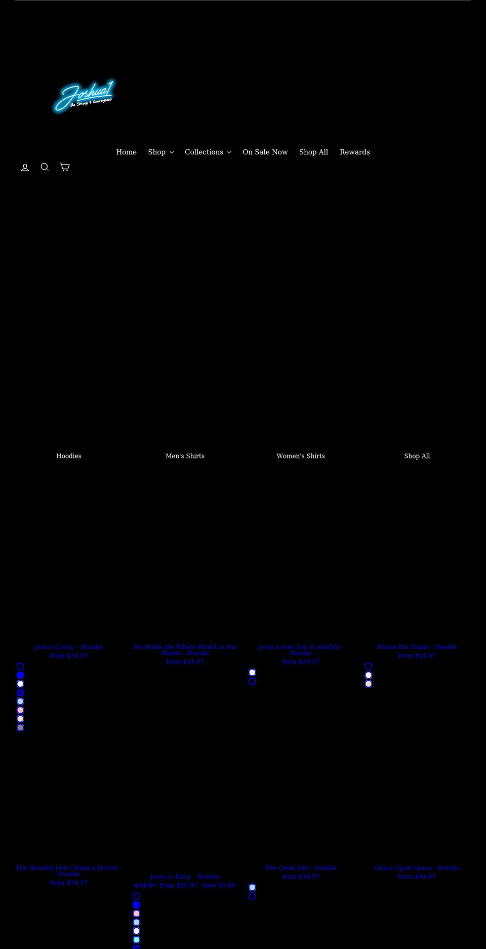 joshua1.com shopify website screenshot