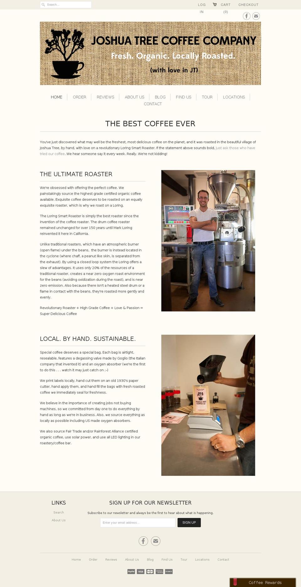 joshuatreecoffeecompany.com — Shopify storefront screenshot