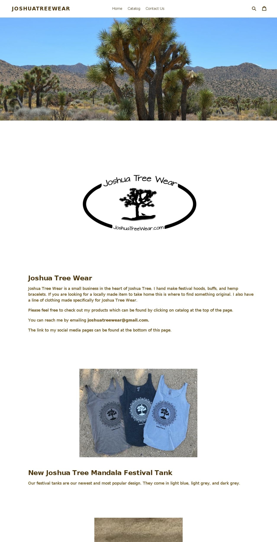 joshuatreewear.com — Shopify storefront screenshot