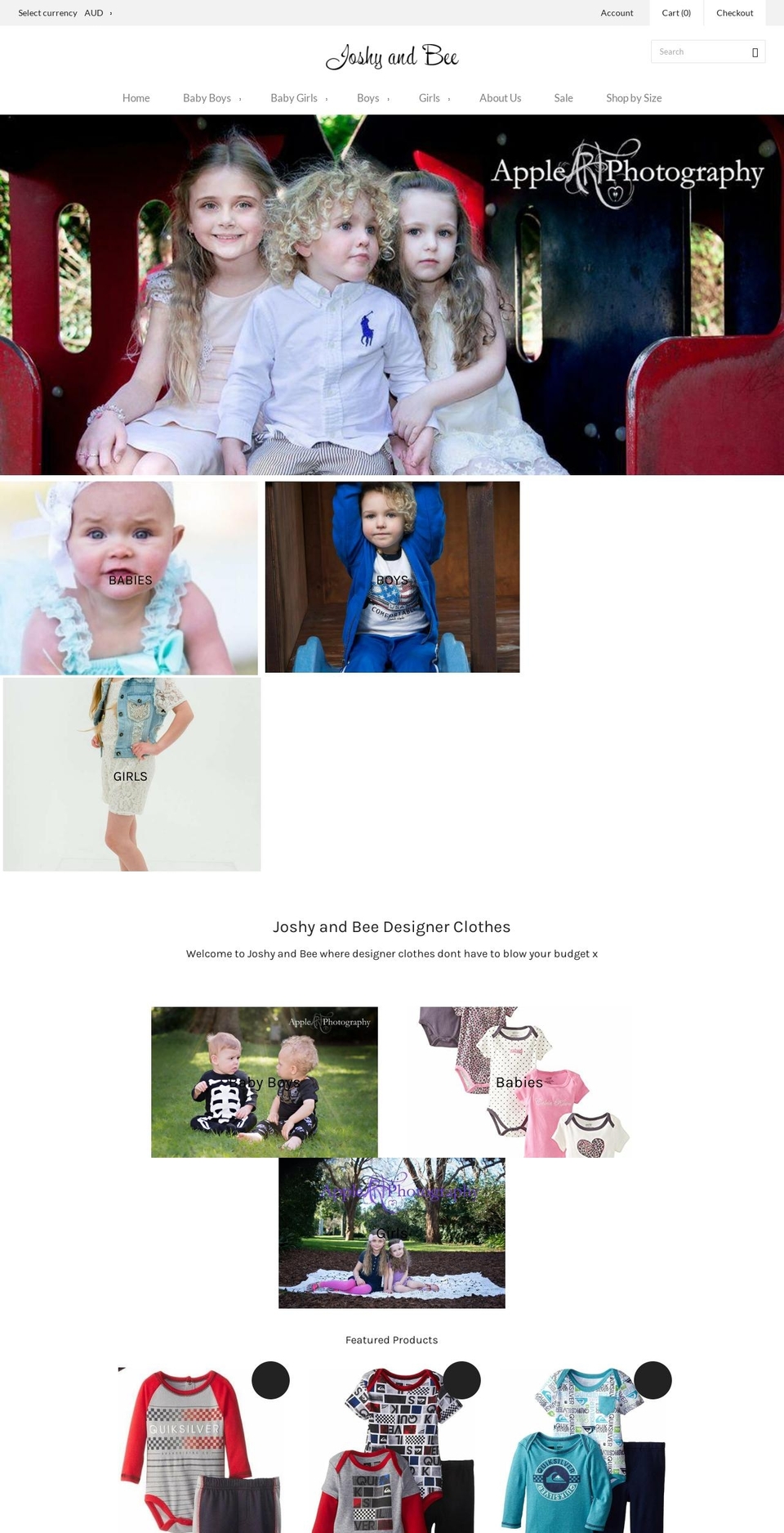 joshyandbee.com shopify website screenshot