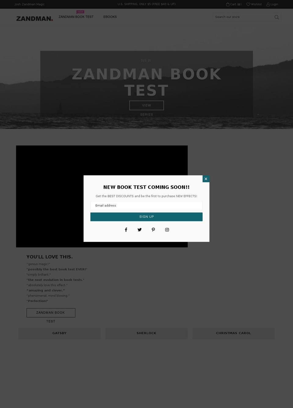 joshzandman.com shopify website screenshot